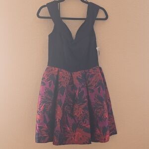 Morgan & Co. Black and Purple Floral Dress